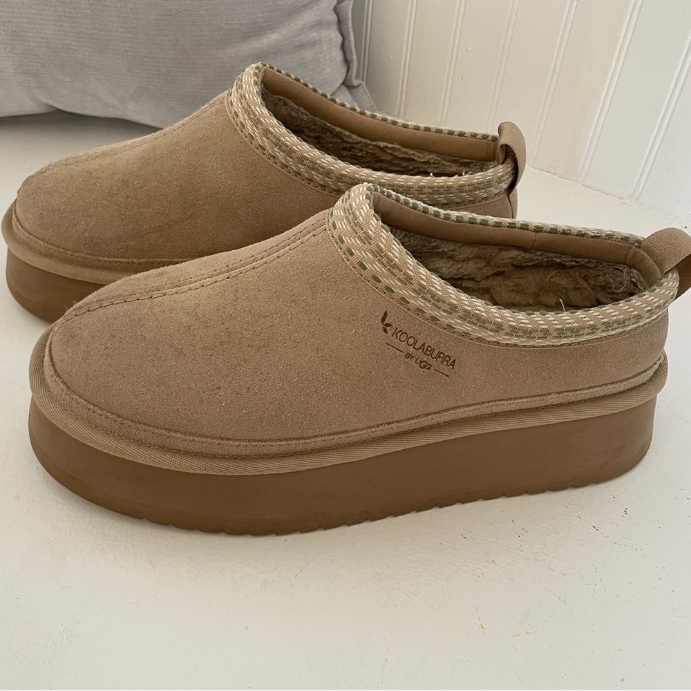 Koolaburra by UGG Sand Suede Platform Slippers